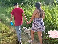 Perverted pregnant Latina Savannah Watson can't help seducing her neighbor right on the stairs 4