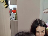 Luxury Tumanova Woman gets double cumshot from a neighbor guy while hubby jerks off on alone 7