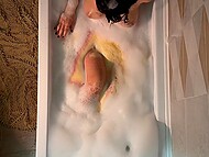 Lecherous teen hottie Murmuriel teases with her perfect body when taking a bubble bath 5
