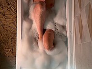 Lecherous teen hottie Murmuriel teases with her perfect body when taking a bubble bath 7