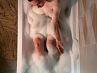 Lecherous teen hottie Murmuriel teases with her perfect body when taking a bubble bath 8