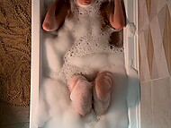 Lecherous teen hottie Murmuriel teases with her perfect body when taking a bubble bath 9