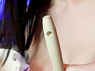 Big-tittied housewife Cubbi Thompson unclothes for baking cupcakes in the kitchen 9