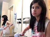 Frustrate teen Alaska Zade pleasures herself with a dildo after breaking with her BF 11