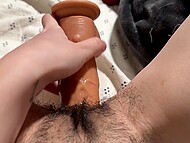 Insatiable Latina Alaska Zade drilling her hairy beaver with various dildos compilation 5