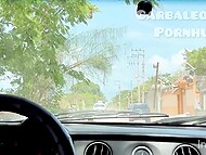 The man paid cash to teen Latina window cleaner for fucking in the car in public 6