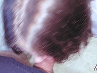 Handcuffed Russian slut's wet mouth enveloping a colossal cock in POV 6