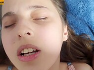 Teen cutie Nicoli Now poses for her first home-made porn POV ever 9