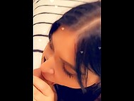 Wet pussy of big-assed Crystal Lust leaks with her BF's hot load on Snapchat 4