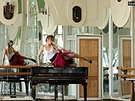 Hottest and best model, Alla Zadornaya strips when dancing to the music in the ball room 6