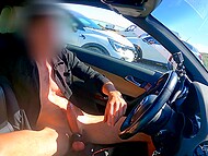 Kinky dude GentlyPerv exposes his erect XXX tool to the girls at the parking lot 4