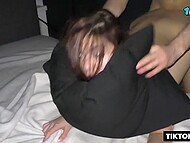 TikTok slut Emily Mayers from Russia gets hardcore pounding with two dicks at the same time 10