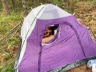 Slutty wife Mistress Danielita has a sneaky sex with another guy while camping 7