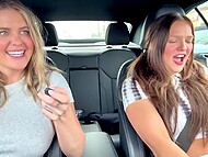 Cruising down the drive thru, Venessas Butt and Wisconsin Tiff have fun with a remote controlled vibrator