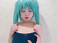 Hentai-loving Asian teen BabyYurin likess when the guy drills her smooth cunt with a vibrator 5