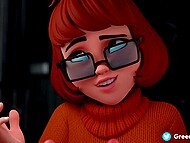 Sexy red-haired 3D chick Velma meets a bunch of ghost cocks for her pussy and ass 11