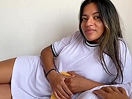 Awesome Latina Soloincognita tempted fate and bedded her neighbor, because the door was open 4