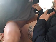 Horny couple finds a shelter in the car and warms it up with intense intercourse 7