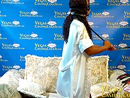 Debauchery in Sin City - Sinful BDSM pleasure for the Ebony chick with a bondage spreader bar 4