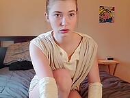 Cute teen Tessa Winters cosplays Rey and begs aid from Master Skywalker 8