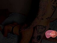 Russian seductress Valerie Ray in fishnets enjoyed her first anal banging 7