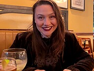 Filthy lady boss receives a sudden facial after sucking a cock in beer house lavatory 4