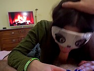 All-natural amateur babe Eliva Love taking her man's boner into her hairy cunt to the balls 4