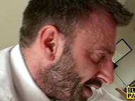 British slut Tasha Holz, constrained sub, subjected to rough spanking and hardcore pussyfuck 4