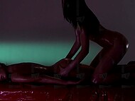 Russian hottie Victoria Tiffani entrenched in oily lesbian massage and strap-on sex 6