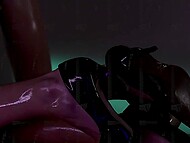 Russian hottie Victoria Tiffani entrenched in oily lesbian massage and strap-on sex 9