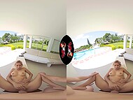 Hot Latina Veronica Leal takes off her tiny bikini and gets on top of the cock in VR video 10