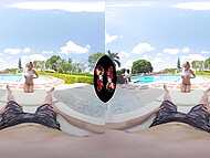 Hot Latina Veronica Leal takes off her tiny bikini and gets on top of the cock in VR video 5