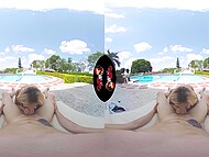 Hot Latina Veronica Leal takes off her tiny bikini and gets on top of the cock in VR video 6