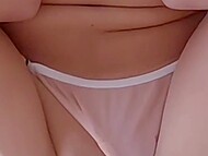 Babe in sexy lingerie plays with her pearly clit before letting the man's boner into her vagina 8
