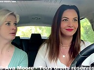 A random guy gets fucked by two girls for the first time in the public park 6