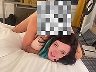 Jealous trans girl came to the guy to make him stop flirting with her GF but was fucked by him instead 11
