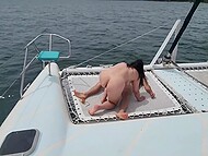 Buxom Latina Kathalina7777 spends fantastic time with a lover's dick inside her ass on the boat 7