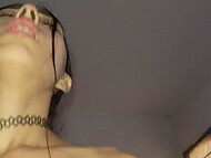 Obedient sex slave uses her big naturals to stroke the guy's pecker in POV 11