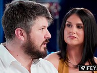 Cuckold hubby helplessly watches as his wife Sienna Rae receives double penetration from MILAN and Parker Ambrose 4