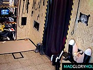 Fiery red-haired teen savors cock through the gloryhole in first lusty debut 5