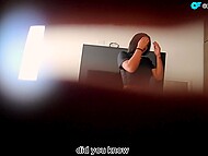 Latina gal Soloincognita tastes a bit of her stepbrother's penis when visiting him 5