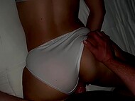 The man gets horny at night when he sees OpheliasDream's white panties 9