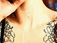 Comely long-haired wench amaz1s yearned for his sperm to shower her face 11