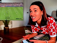 Cheekymz plays FIFA and has her slit banged with a fucking machine at the same time 8