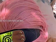 Katejenn's Sakura cosplay led to her face getting covered in semen in the park 11