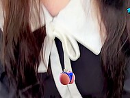 JuliaSayHo gazes at her stepbrother's hard cock, her fingers trailing along it till he cums into her panties outdoors 6