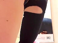 Ever-horny ginger BBW Gwen Adora frantically rubs her twat in the changing room 6