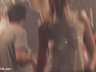 Shameless babe Jeny Smith overflows in the club with painted shorts that seem like real 11