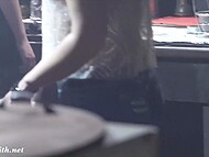 Shameless babe Jeny Smith overflows in the club with painted shorts that seem like real 7