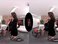 Misha Cross and her girlfriends enjoys group sex for virtual porn on Christmas  4